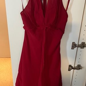BCBG Maxazria red halter dress.  Size 0. 100% Silk